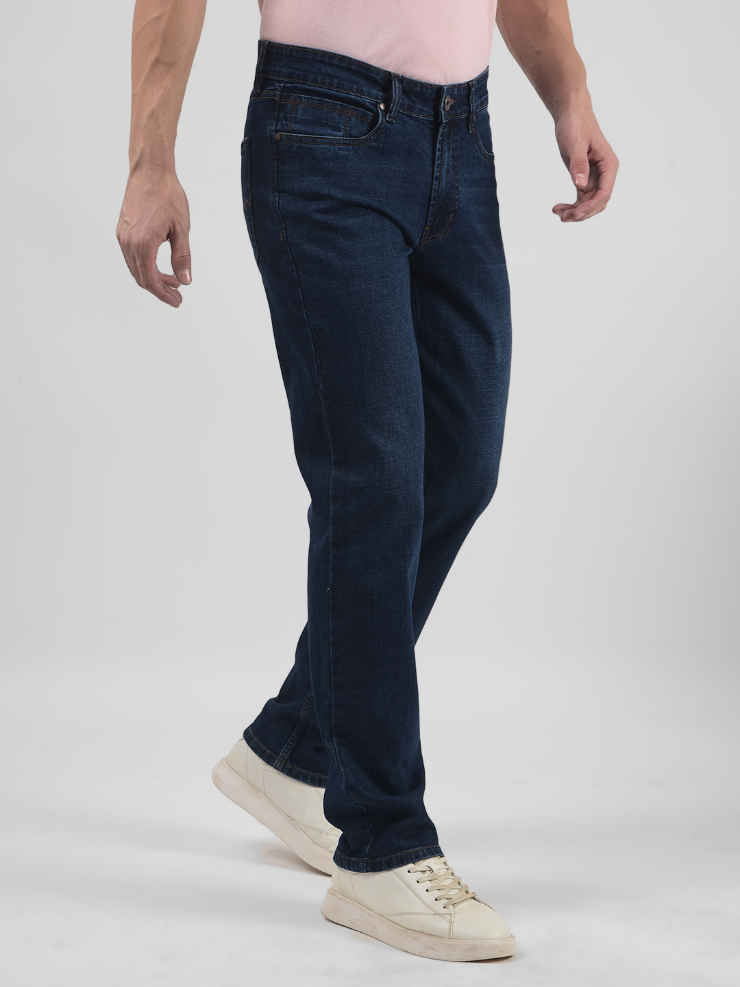 Numero Uno Men Solid Dark Blue Jeans